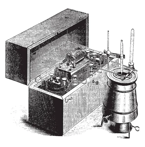 Ilustracja Przedstawia Saybolt Tester Który Służy Testowania Nafty Vintage Rysowania — Wektor stockowy