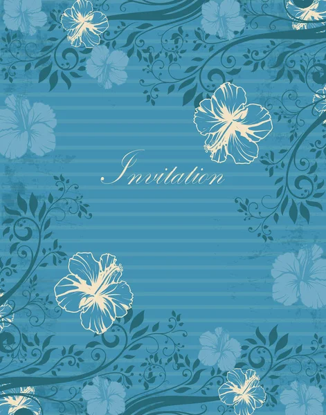 Vintage Uitnodigingskaart Met Sierlijke Elegante Retro Abstract Floral Design Witte — Stockvector