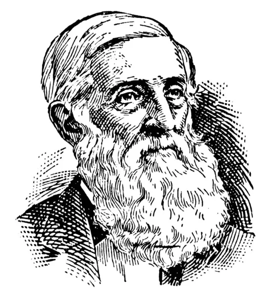 George Bancroft 1800 1891 Ele Foi Historiador Estadista Americano Famoso — Vetor de Stock