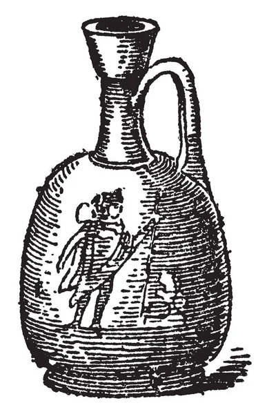 Aryballos kavanoz için merhem, onun küçük bir küresel veya küresel şişesi Antik Yunanistan, vintage çizgi çizme veya oyma resimde kullanılan Dar boyunlu yapıldı.