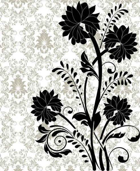 Vintage Cartão Convite Com Ornamentado Elegante Retro Design Floral Abstrato — Vetor de Stock