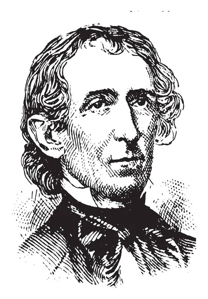 John Tyler 1790 1862 Fue Décimo Presidente Los Estados Unidos — Vector de stock