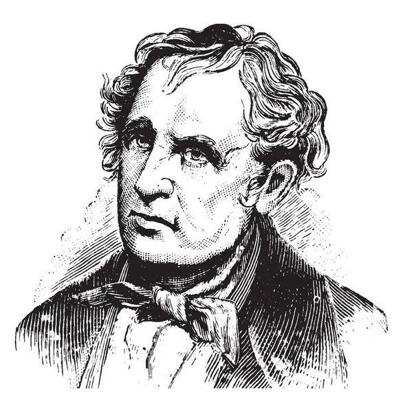 제임스 1789 1851 소설가 그리고 유명한 Mohicans 빈티지 그림의 마지막 — 스톡 벡터