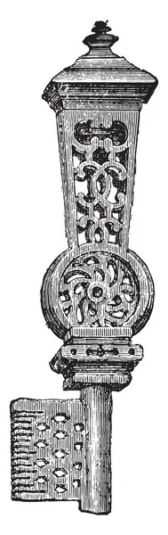 Llave Hierro Del Siglo Xvi Ilustración Grabada Vintage Enciclopedia Industrial — Archivo Imágenes Vectoriales