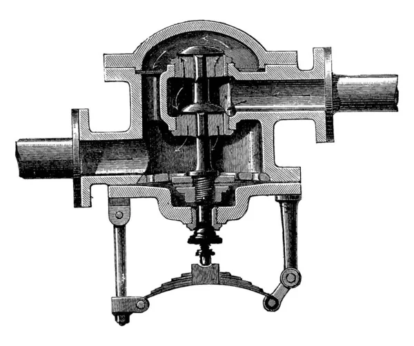 Resorte Regulador Ilustración Grabada Vintage Enciclopedia Industrial Lami 1875 — Archivo Imágenes Vectoriales