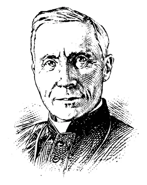 Bíboros Gibbons 1834 1921 Volt Amerikai Bíboros Római Katolikus Egyház — Stock Vector