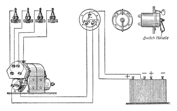 Ilustrasi Ini Mewakili Remy Dual System Gambar Garis Vintage Atau - Stok Vektor