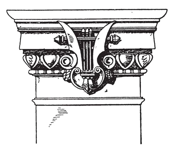 Modern Doric Pilaster Capital Colunas Lugar Arquitetura Entablamento Grécia Doric —  Vetores de Stock