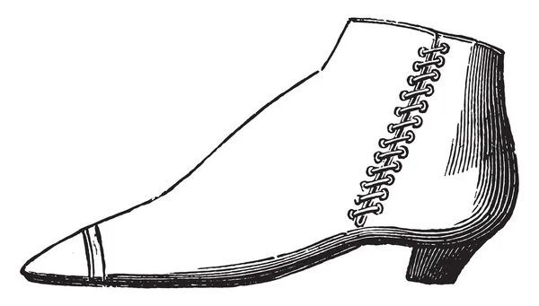 Boot Lace Uitgevouwen Kont Leder Vintage Gegraveerde Afbeelding Industriële Encyclopedie — Stockvector