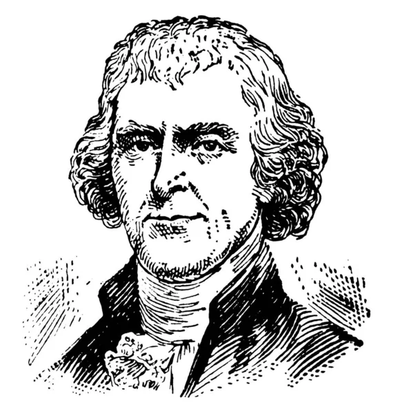 Thomas Jefferson 1743 1826 Fue Padre Fundador Estadounidense Autor Principal — Archivo Imágenes Vectoriales