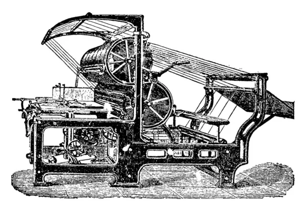 Conjunto Máquinas Setter Ilustración Grabada Vintage Enciclopedia Industrial Lami 1875 — Vector de stock