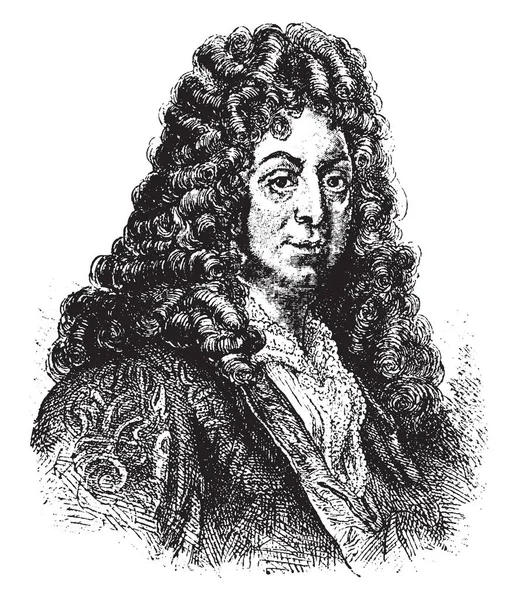 ジャン ラシーヌ 1639 1699 彼はフランスの劇作家 世紀フランス ビンテージの線描画や彫刻イラストの つの偉大な劇作家の一つ — ストックベクタ