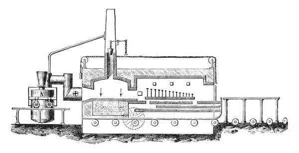 Poma Device Venini Illustration Gravée Vintage Encyclopédie Industrielle Lami 1875 — Image vectorielle