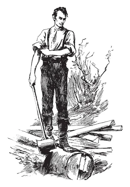 Abraham Lincoln, 1809-1865, o bir devlet adamı, avukat ve 1865 1861 kimden Amerika Birleşik Devletleri, vintage çizgi çizme veya oyma illüstrasyon on altıncı başkanı oldu