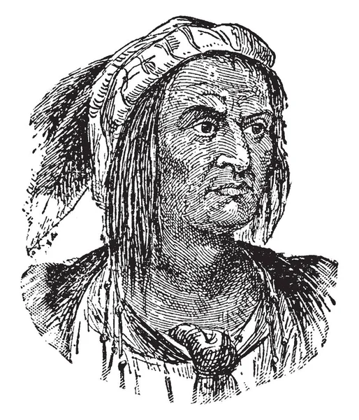 Tecumseh 1768 1813 Fue Guerrero Nativo Americano Shawnee Jefe Shawnee — Vector de stock