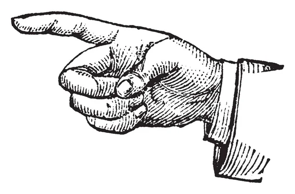 Bu resmi dizin oluşturma veya uyarıda, vintage çizgi çizme veya oyma illüstrasyon eller konumda temsil eder..