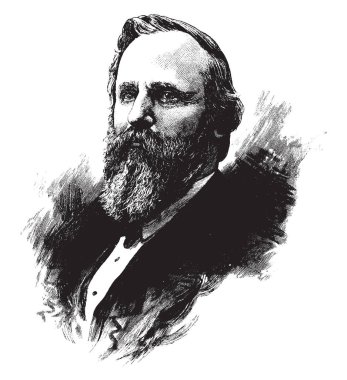 Genel Rutherford B. Hayes, 1822-1893, o on dokuzuncu Başkanı 1881 1877 kimden Amerika Birleşik Devletleri ve Ohio, vintage çizgi çizme veya oyma illüstrasyon Valisi oldu