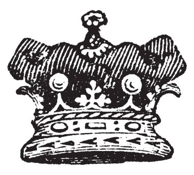 Marquis Coronet bir asilzade ya da Bayan, vintage çizgi çizme veya oyma illüstrasyon.
