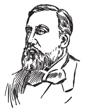 Leon Gambetta, 1838-1882, o bir Fransız hukukçu ve devlet adamı 45 Fransa, ünlü Cumhuriyet ilkeleri, vintage çizgi çizme veya oyma illüstrasyon bağlılığı için yapıldı.