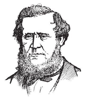 Brigham Young, 1801-1877, o bir Amerikan lideri, politikacı ve Utah bölge, vintage çizgi çizme veya oyma illüstrasyon ilk valisi oldu