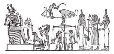 Bu görüntüde, kralın kararı kamuoyuna söylüyor. Bazı insanlar mahkemede oturup ve karar, vintage çizgi çizme veya oyma illüstrasyon duymak.