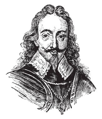 Charles, 1600-1649, o İngiltere, İskoçya ve İrlanda 1649 için üç Krallık 1625 üzerinden kralı, vintage çizgi çizme veya illüstrasyon oyma olduğumu