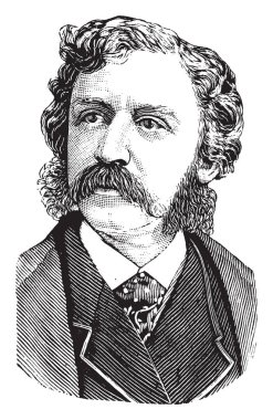Francis Bret Harte, 1836-1902, o bir Amerikan öykü yazarı ve şair, madenciler, kumarbazlar ve diğer romantik rakamlar California Gold Rush, vintage çizgi çizme veya illüstrasyon oyma onun kısa öykü için ünlü yapıldı.