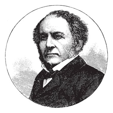 William E. Gladstone, o 1809-1898, oldu bir İngiliz Liberal devlet adamı, muhafazakar politikacı, Başbakan İngiltere, Başbakan ve Maliye ve milletvekili, vintage çizgi çizme veya oyma illüstrasyon