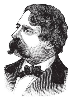 William Crownshield Endicott, 1826-1900, o bir ABD'li politikacı ve savaş, vintage çizgi çizme veya oyma illüstrasyon sekreteri oldu