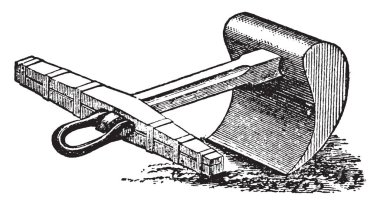 Dökme demir çapa demirleme limanlar onları, vintage çizgi çizme frequenting veya illüstrasyon oyma damarları rahatlığı için yerlerde olan bunlar.