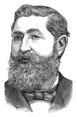 Dwight L. Moody, 1837-1899, o bir Amerikan evangelist ve publisher bağlı ile Moody Kilisesi, vintage çizgi çizme veya oyma illüstrasyon kuran kutsal hareketi