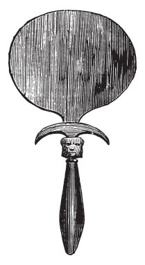 Mısır ayna, vintage illüstrasyon kazınmış. Endüstriyel ansiklopedi E.-O. Lami - 1875