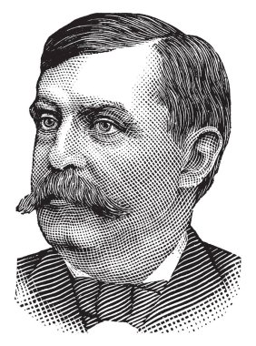 Benton J. Hall, 1835-1894, o bir tek dönemlik demokratik ABD temsilcisi Iowa'nın ilk kongre Mahallesi south eastern Iowa, vintage çizgi çizme veya oyma illüstrasyon yapıldı.