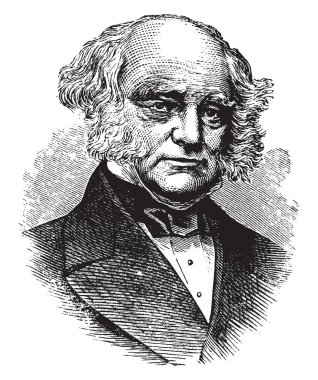 Martin Van Buren, 1782-1862, o bir devlet adamı, sekizinci Cumhurbaşkanı Amerika Birleşik Devletleri 1837 dan 1841 ve Demokrat Parti, vintage çizgi çizme veya oyma illüstrasyon kurucusu oldu