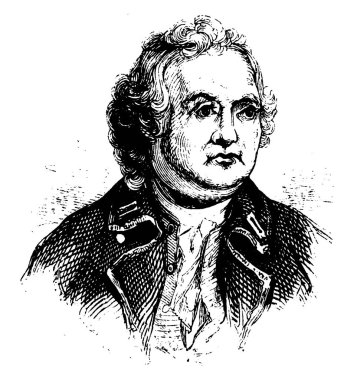 Genel Putnam, 1718-1790, o bir Amerikan ordusu genel memuru, vintage çizgi çizme veya oyma illüstrasyon yapıldı.