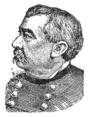 Philip Sheridan, 1831-1888, o bir kariyer Amerika Birleşik Devletleri Ordusu subayı ve bir Birliği Genel Amerikan İç Savaşı, Tümgeneral, vintage çizgi çizme veya oyma illüstrasyon yaptığı hızlı yükselişi için ünlü oldu