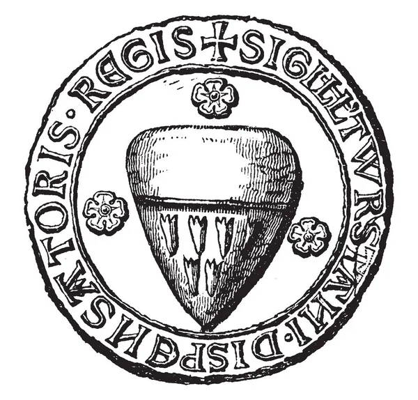 Sigillo Del Turstan Sigillo Araldico Dell Arcivescovo York Disegno Linee — Vettoriale Stock