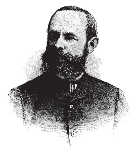 Daniel Garrison Brinton 1837 1899 Archéologue Ethnologue Américain Dessin Trait — Image vectorielle