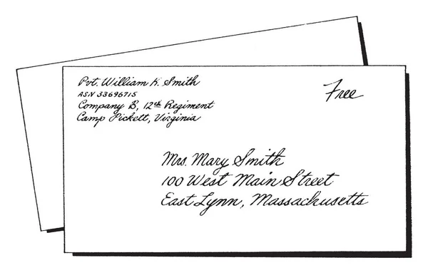 Envelope Endereçado Endereçando Seu Envelope Carta Impressão Envelopes Personalizados Desenho — Vetor de Stock
