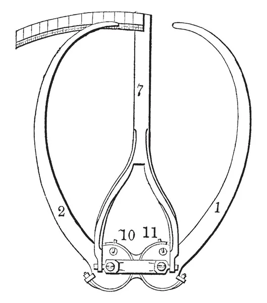 Cette Illustration Représente Fonction Travail Étrier Inspection Dessin Ligne Vintage — Image vectorielle