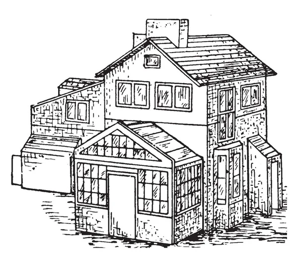 Trata Casas Dos Pisos También Llama Como Casa Dos Pisos — Archivo Imágenes Vectoriales