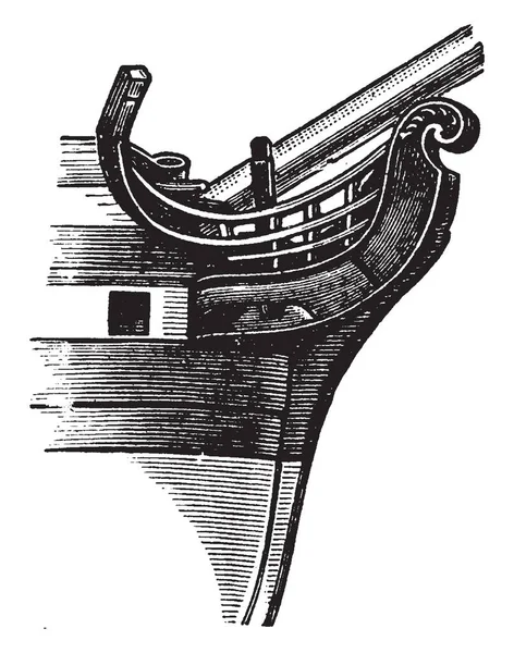 Fiddle Głowy Znajduje Się Ornament Dziobie Statku Nad Cutwater Składający — Wektor stockowy