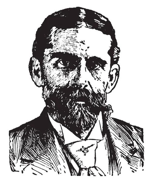 杰克逊 范戴克 1852 1933年 他是美国作家 教育家和牧师 复古线条画或雕刻插图 — 图库矢量图片