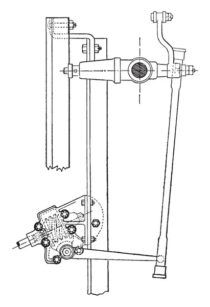 Steering Device Developed Panhard Levassor Vintage Line Drawing Engraving Illustration — Stock Vector