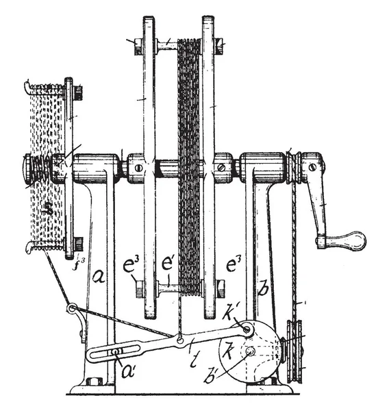 Cette Illustration Représente Fonction Principale Machine Cordon Rembobinage Dessin Ligne — Image vectorielle