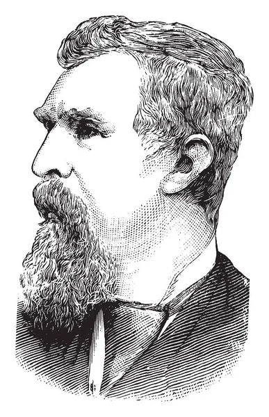 史密斯 1838 1916 他是一个米尔赖特 建筑师 建设者 政治家和美国众议院从威斯康星州 复古线条画或雕刻插图 — 图库矢量图片