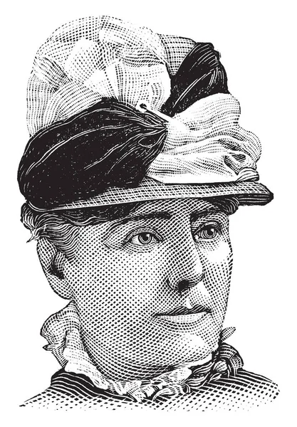 Kate Field 1838 1896 Elle Était Journaliste Américaine Conférencière Actrice — Image vectorielle