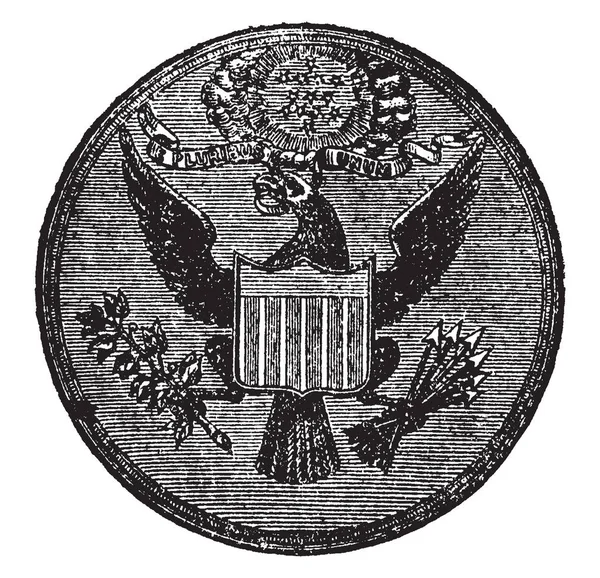 Орел Золоту Монету Сполучених Штатів Печатка Форму Кола Має Широкі — стоковий вектор
