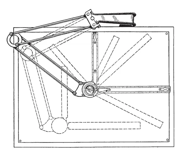 Universal Drafting Machine Combine Les Fonctions Carré Est Capable Déplacer — Image vectorielle