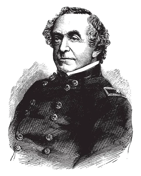 General Joseph Totten 1788 1864 Han Var Chef För Ingenjörer — Stock vektor